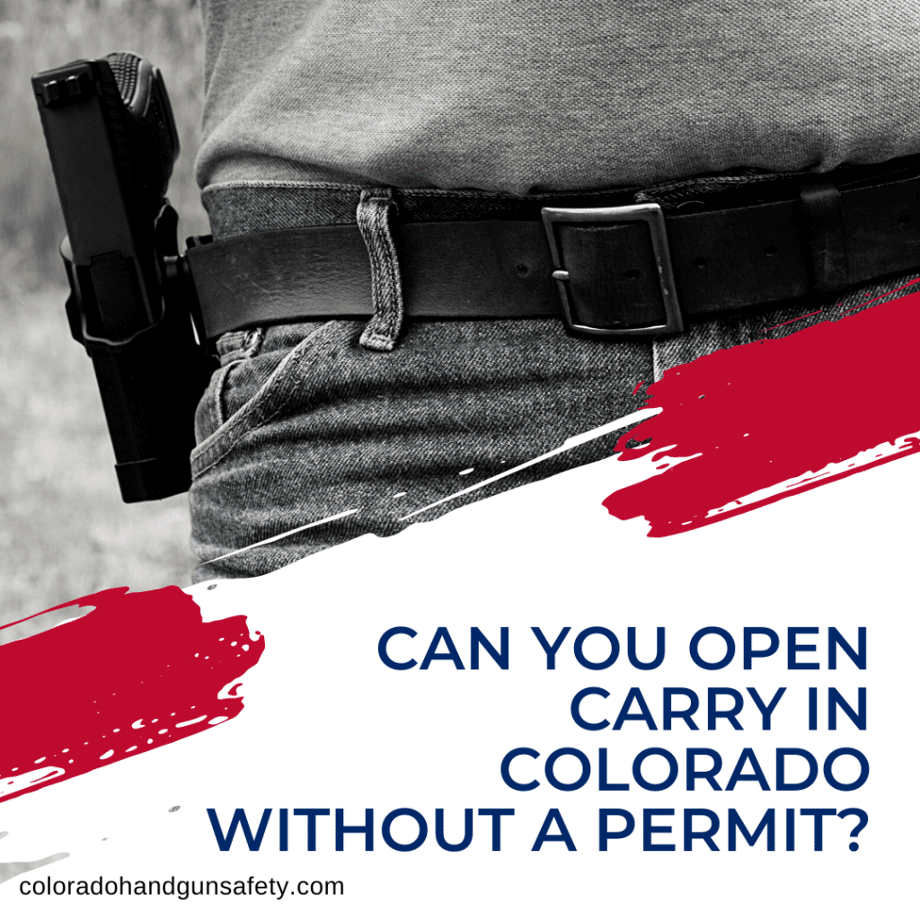 a picture of an open carry pistol with a blog title that reads, "can you open carry in colorado without a permit?"