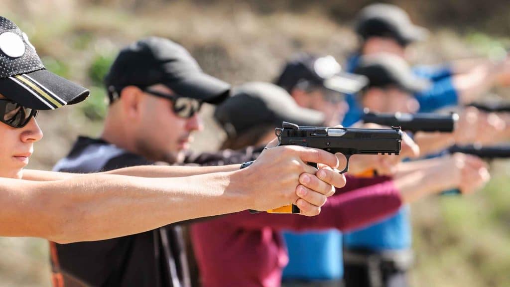 A picture of handgun self-defense training classes.